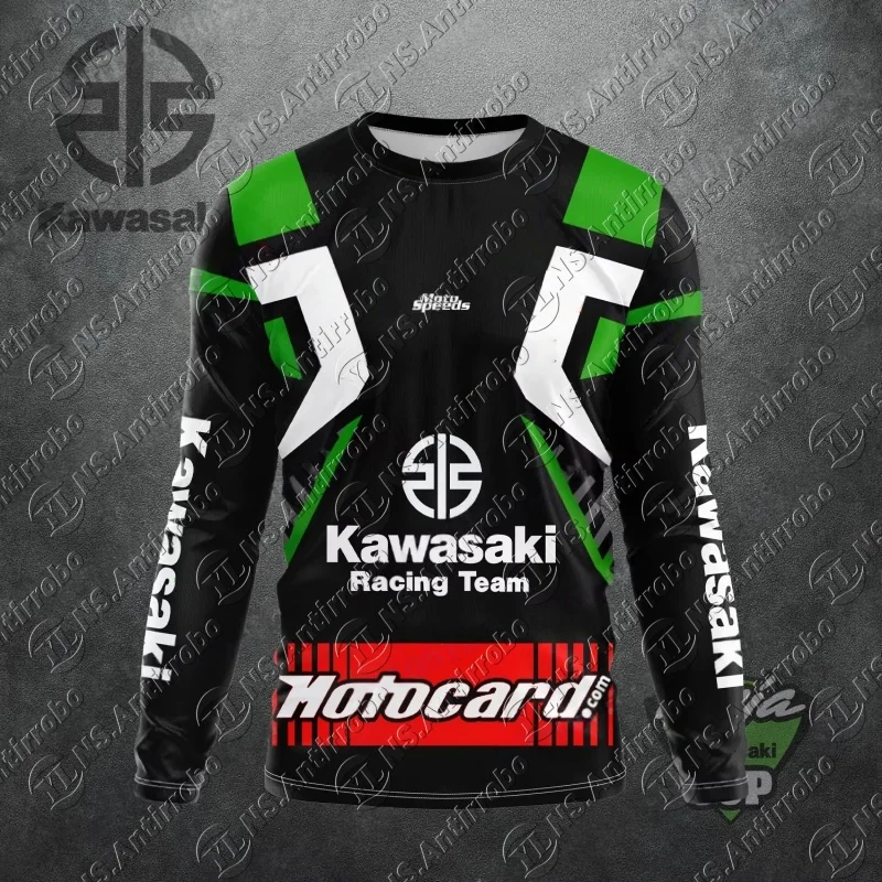 

Kawasaki Racing Team 3D T-shirt Off-road Racing Suit Outdoor Equipe Unisex Summer Rider Motorcycle T-shirt Fashion Cool Gift