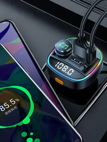 Bluetooth 5.0 FM Transmitter Handsfree Car Radio Modulator MP3 Player With 22.5W USB Super Quick Charge Adapter for Car