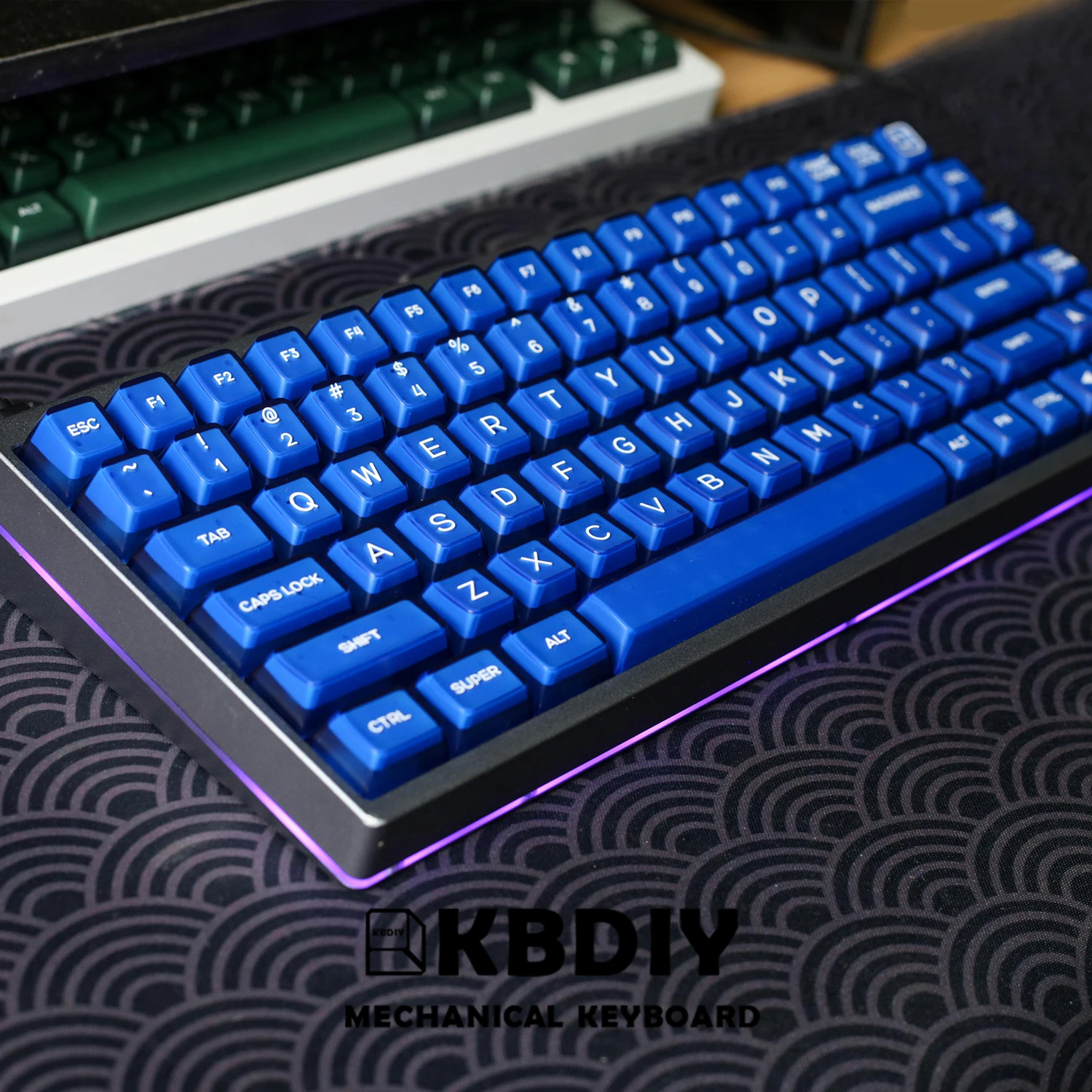 kbdiy teclas tematicas translucidas 142 teclas klein blue double shot pbt sa perfil mx switch gamer teclado mecanico 01