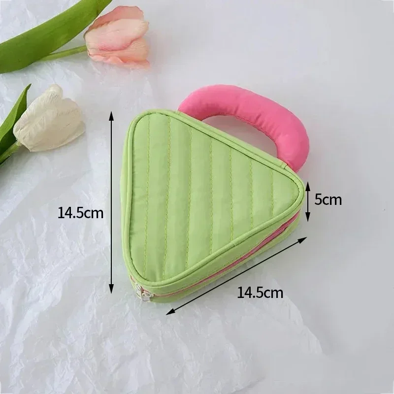 Portable Beauty Storage Cases Simple Contrast Color Square Triangle Makeup Case Storage Bag Travel Toiletry Bag Cosmetic Bag