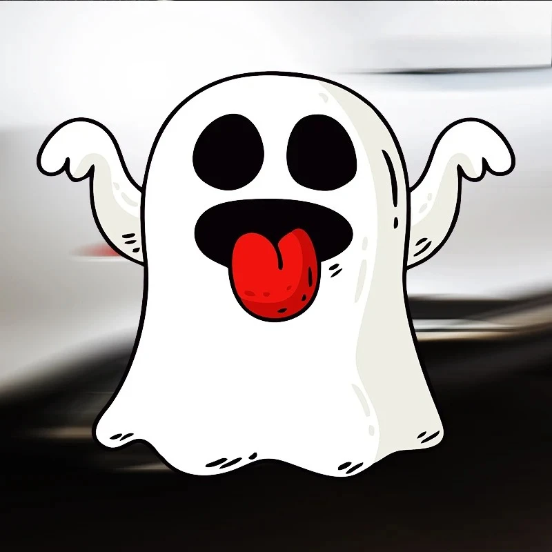 

Cute Halloween Ghost Car Sticker Personality Waterproof Decal Creative Refrigerator Laptop Windshield Car Accessories