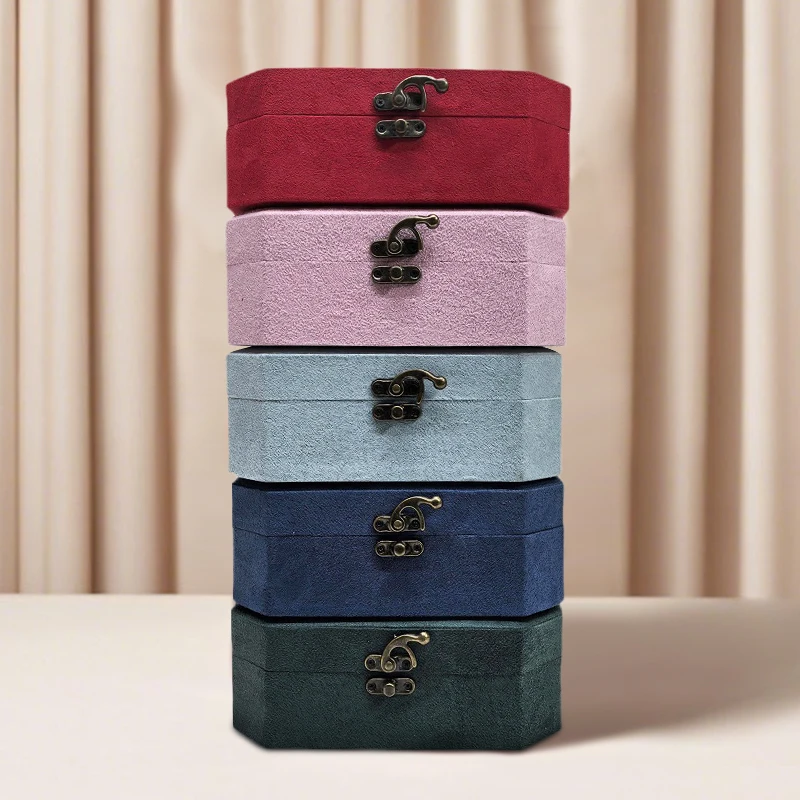 Vintage Octagon Jewelry Box Portable Jewelry Box Large Capacity Jewellery Organizer Double Layers Luxury Gift Box 2025 New