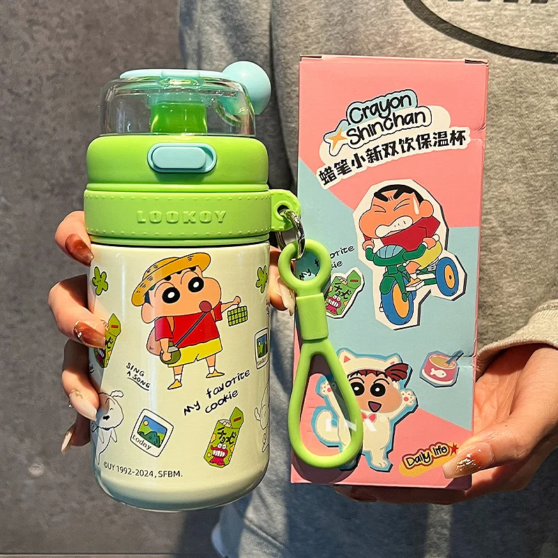 Crayon Shin-Chan Thermos Cup Children Stainless Steel Cup Cartoon Cute High-Value 480ml High-Capacity Coffee Cup Birthday Gifts