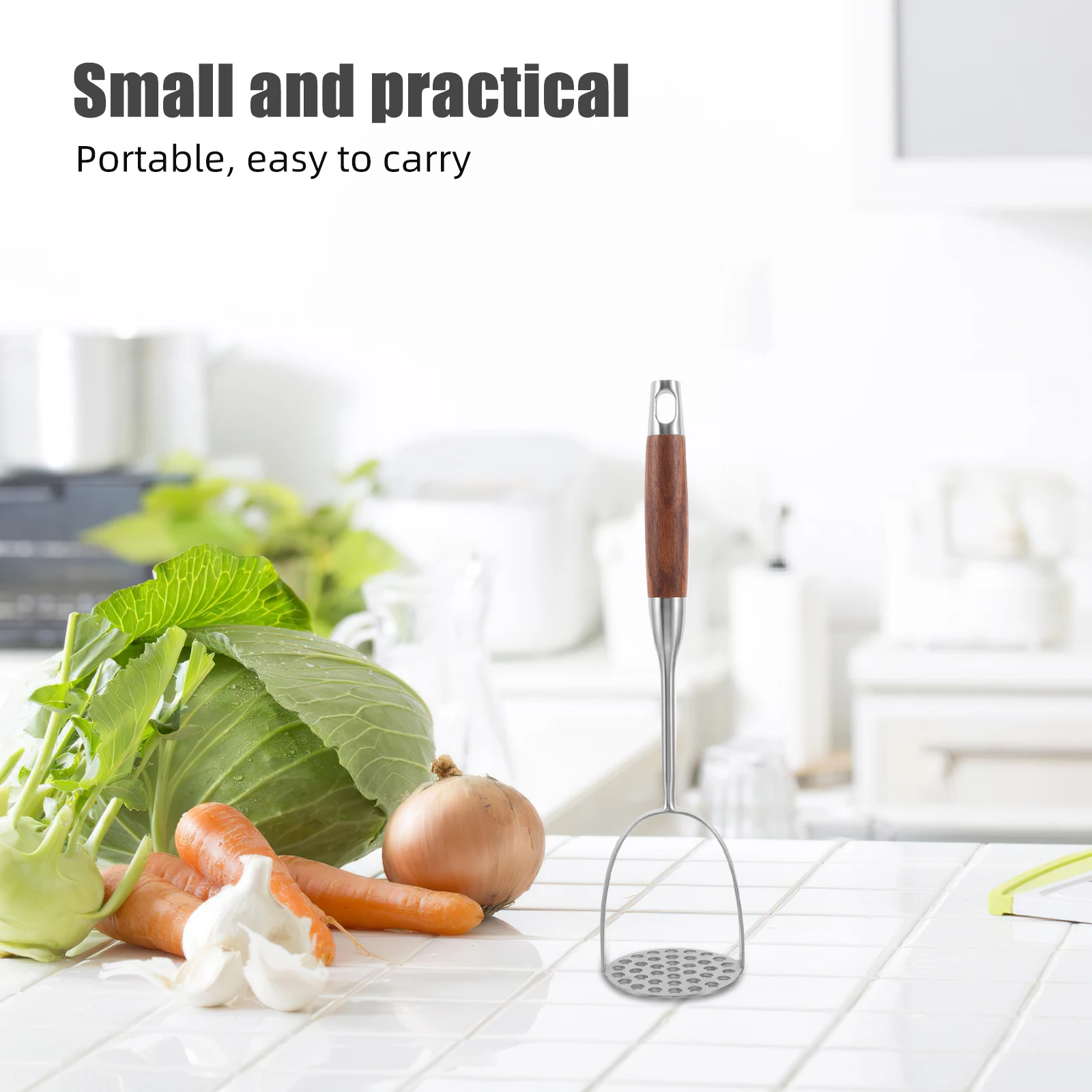 

Stainless Steel Mud Press Meat Chopper for Ground Gadget Set Flat End Food Masher
