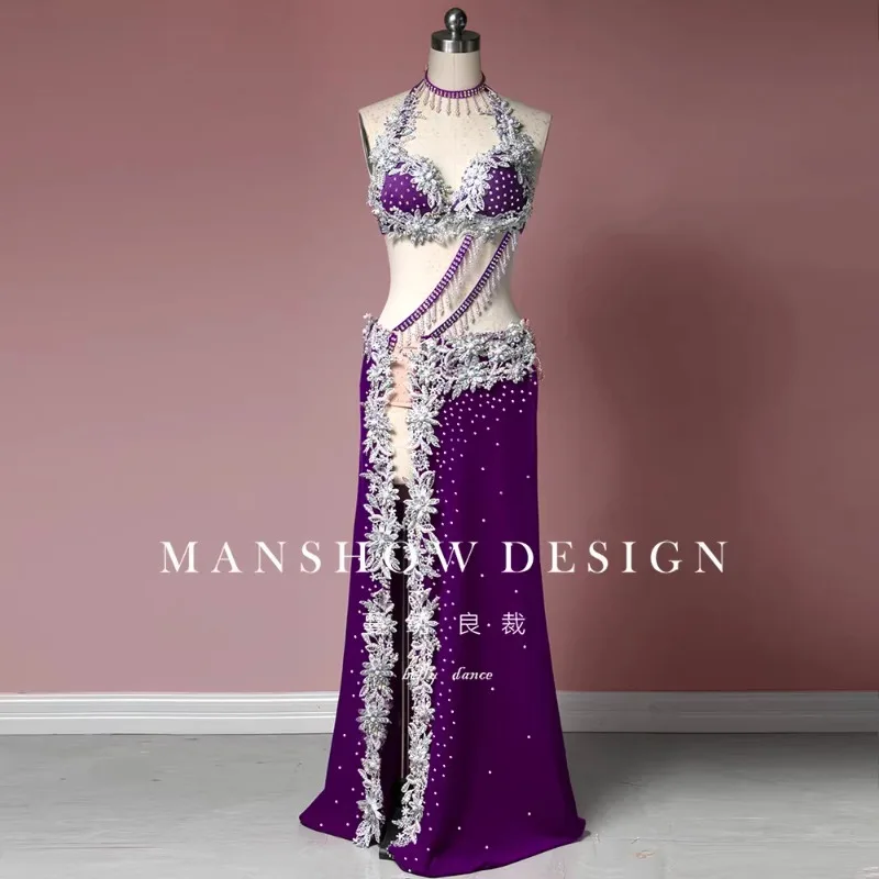 ที่กําหนดเองBelly Danceเครื่องแต่งกายสําหรับผู้หญิง2025ใหม่ประสิทธิภาพชุดเซ็กซี่ผู้ใหญ่สะโพกกอดชุดกระโปรงExotic Dancewear