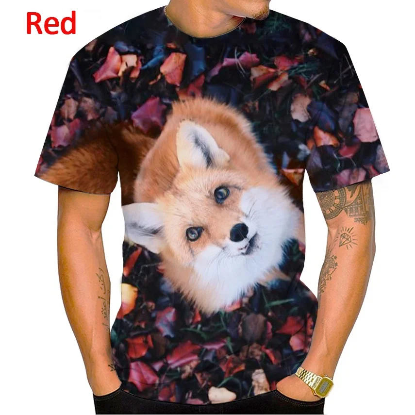 2022 Newest Animal Fox Wolf 3D T Shirt Unisex Fashion Casual Clothing Hip-hop Harajuku Printing Short-sleeved T-shirt Top