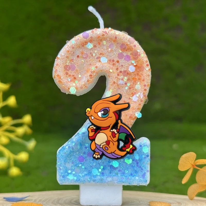 Pokemon Monster Digital Candle Kids Birthday Cake Decoration Cartoon Anime Figure Supplies Party Accessories Christmars Gifts