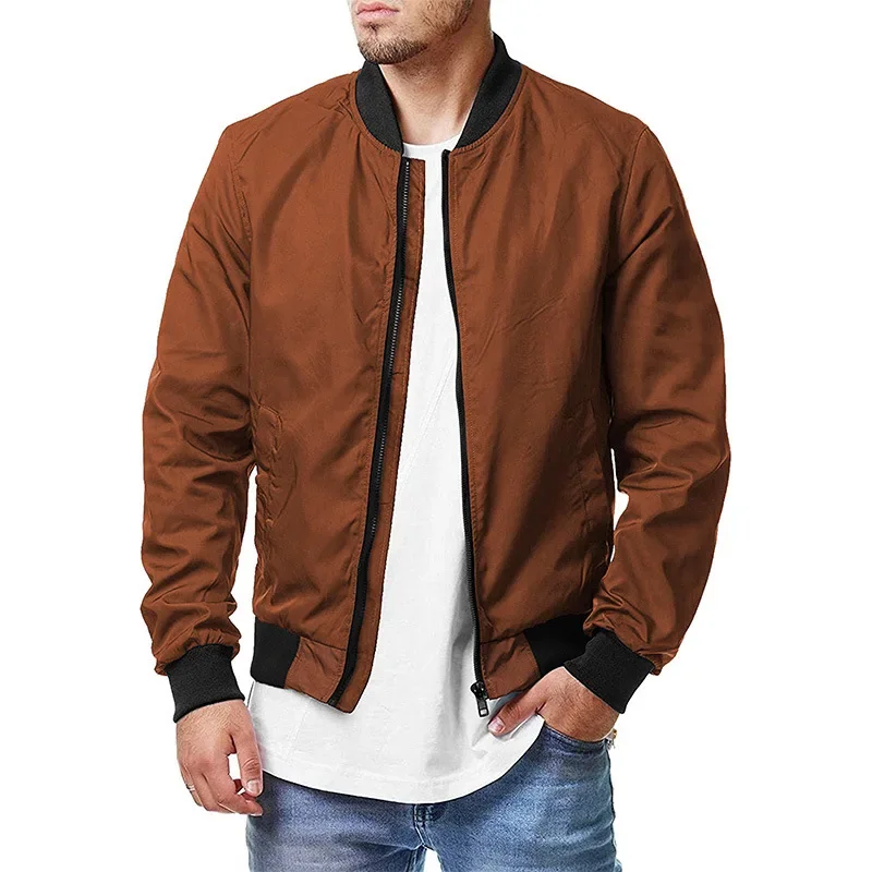 2023 Spring and Autumn New Men\'s Pilot Jacket Fashion Casual Fashion Brand Loose Large Zipper Stand up Neck Sports Top