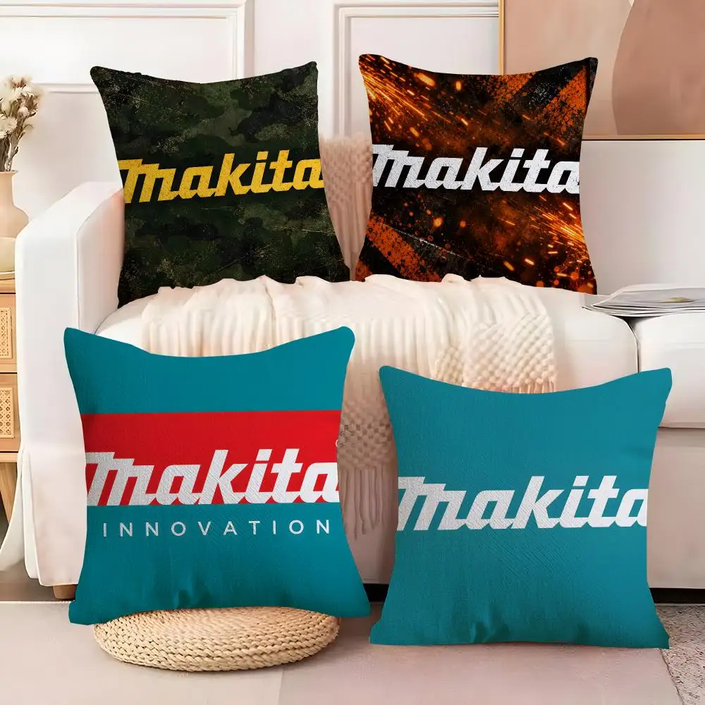 Power Tool Brand Makita Cushion Cover  Plush Fabric Soft Double Sided Print Sofa Cushion Cover Throw Pillow Covers