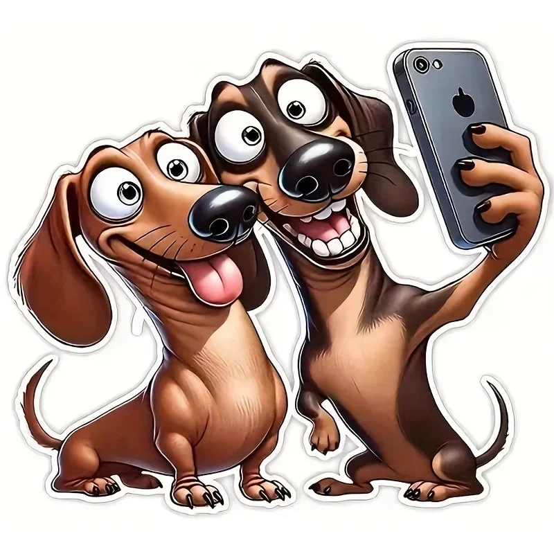 

1PC German Shepherd Sticker Cartoon Dog & Phone Design Self-Adhesive Auto Decal Ideal Gift for Dog Lovers Easy Apply