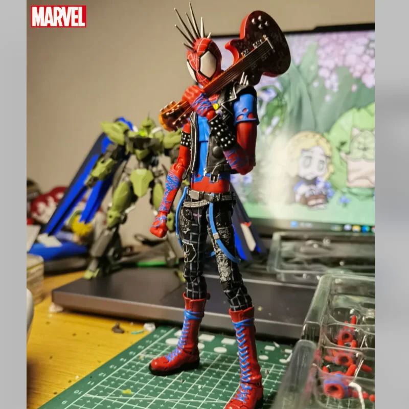 

2024 Bandai Anime Action Figure Spider Man Punk Across The Spider-Verse Shfiguarts Finished Model Kit Toy Original Gift For Kids