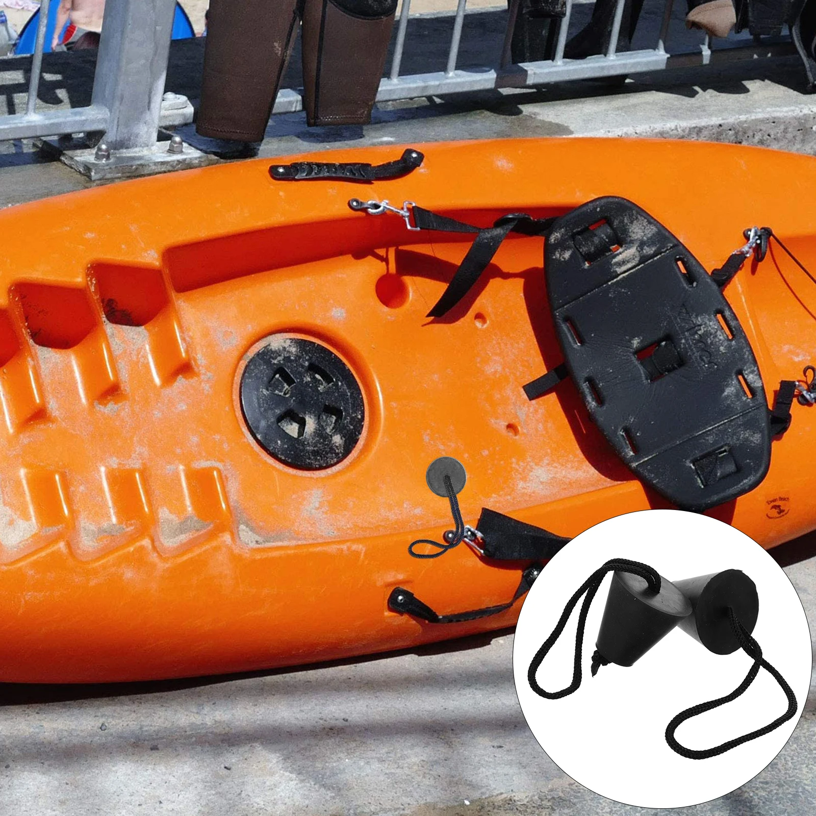 

6Pcs Silicone Scupper Plug Kayak Drain Valve Water Resistant Canoe Boat Accessories Lanyard Design Easy Install