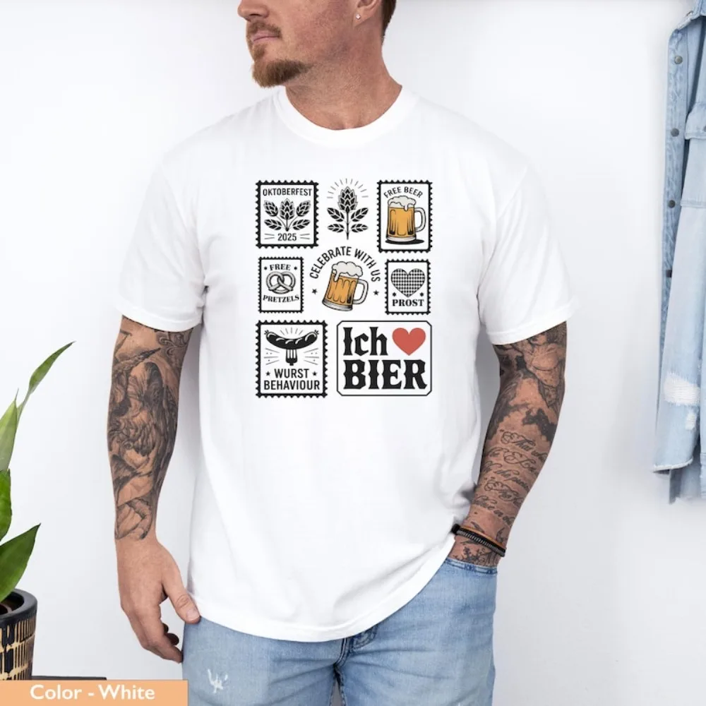

Футболка Октоберфест, одежда для любителей пива, футболка для немецкого фестиваля, забавная рубашка для немецкого фестиваля пива, мужские и женские повседневные футболки для повседневной жизни