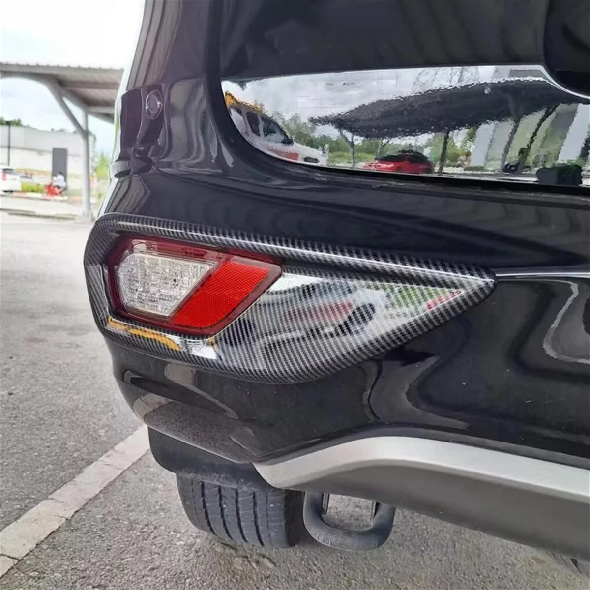 

Rear Tail Fog Light Lamp Cover Trim for Isuzu MU-X MuX 2022 2023 Exterior Accessories Carbon Fiber