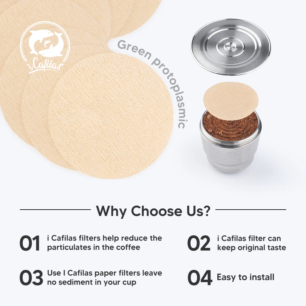 Disposable Paper Filters for Bosch Tassimo & Nespresso & la vazza Mio Coffee Reusable Capsule Pod