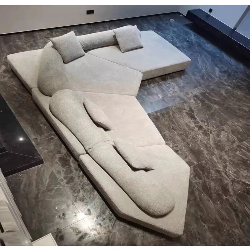 Minimalist rock module cream style fabric large and small villa lazy designer special-shaped sofa