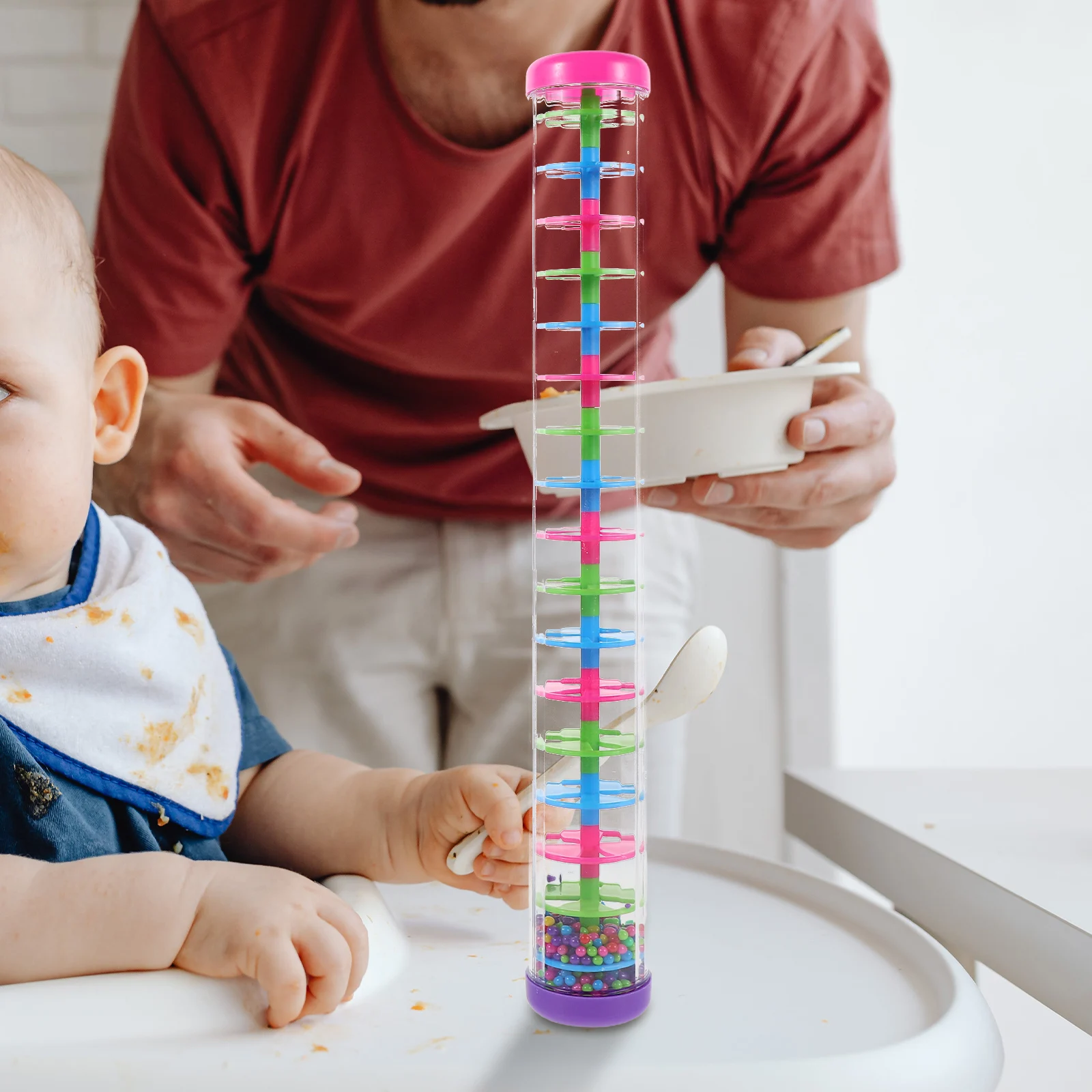 

2pcs Spiral Rain Stick For Toddler Baby Cognitive Musical Sound Tube Sensory Rain Sound Maker Percussion Instrument Shaker For