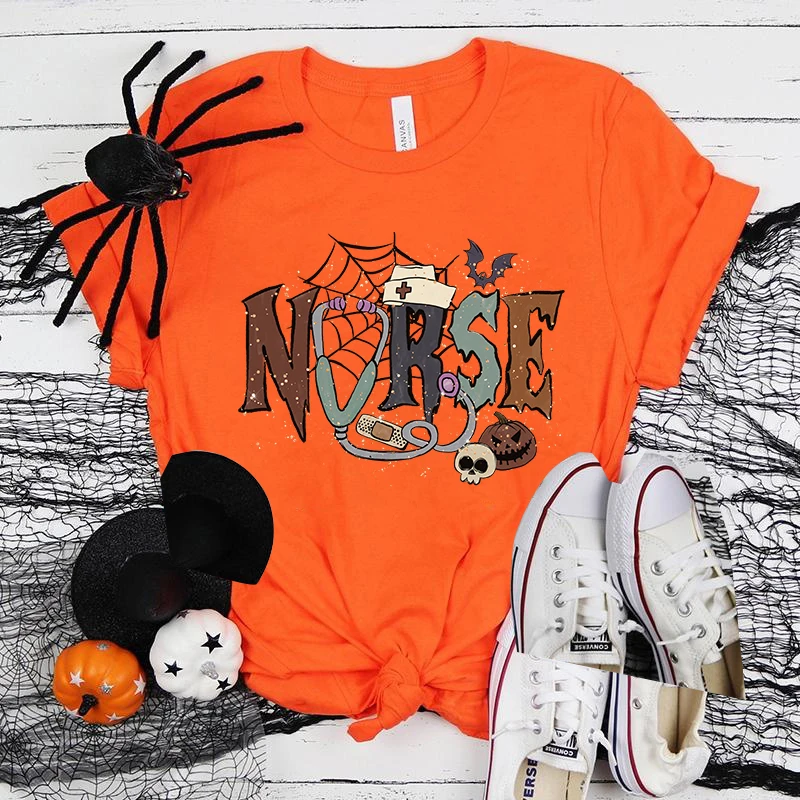 (Premium T-shirt)Cool T-Shirt For Women: Fashion Halloween Nurse T-Shirts, Hilarious Quotes Tee For Casual Wear(Fast Delivery)