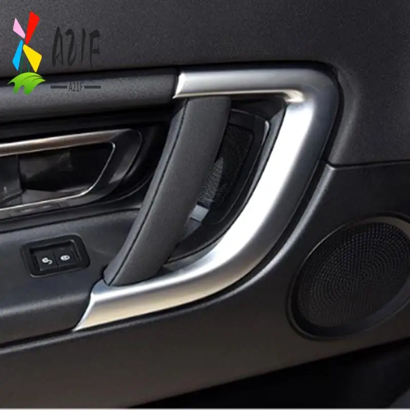 

A21F-Car Silver Inner Door Panel Handle Pull Trim Frame Interior Decoration Replacement For Land Rover Discovery 2015-2019