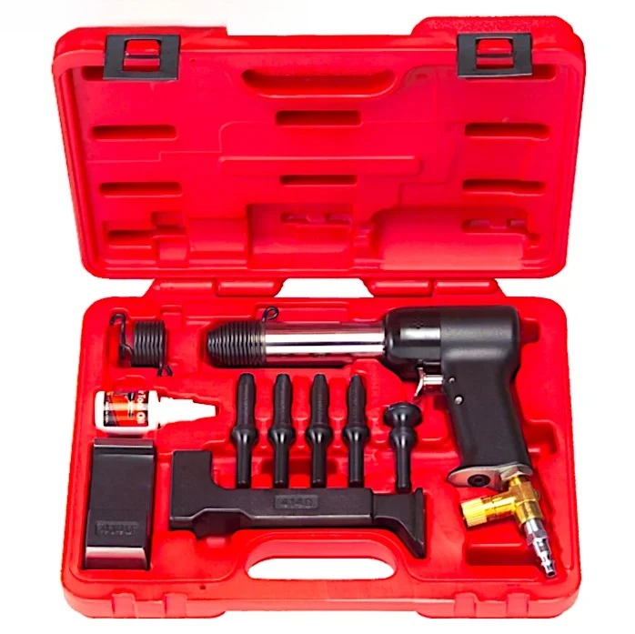 TY8215XK Pneumatic Rivet Hammer Kit 13 Pc, Include Rivet  Bucking Bars Rivet Set Blow-molded Carrying Case, 1*Manual