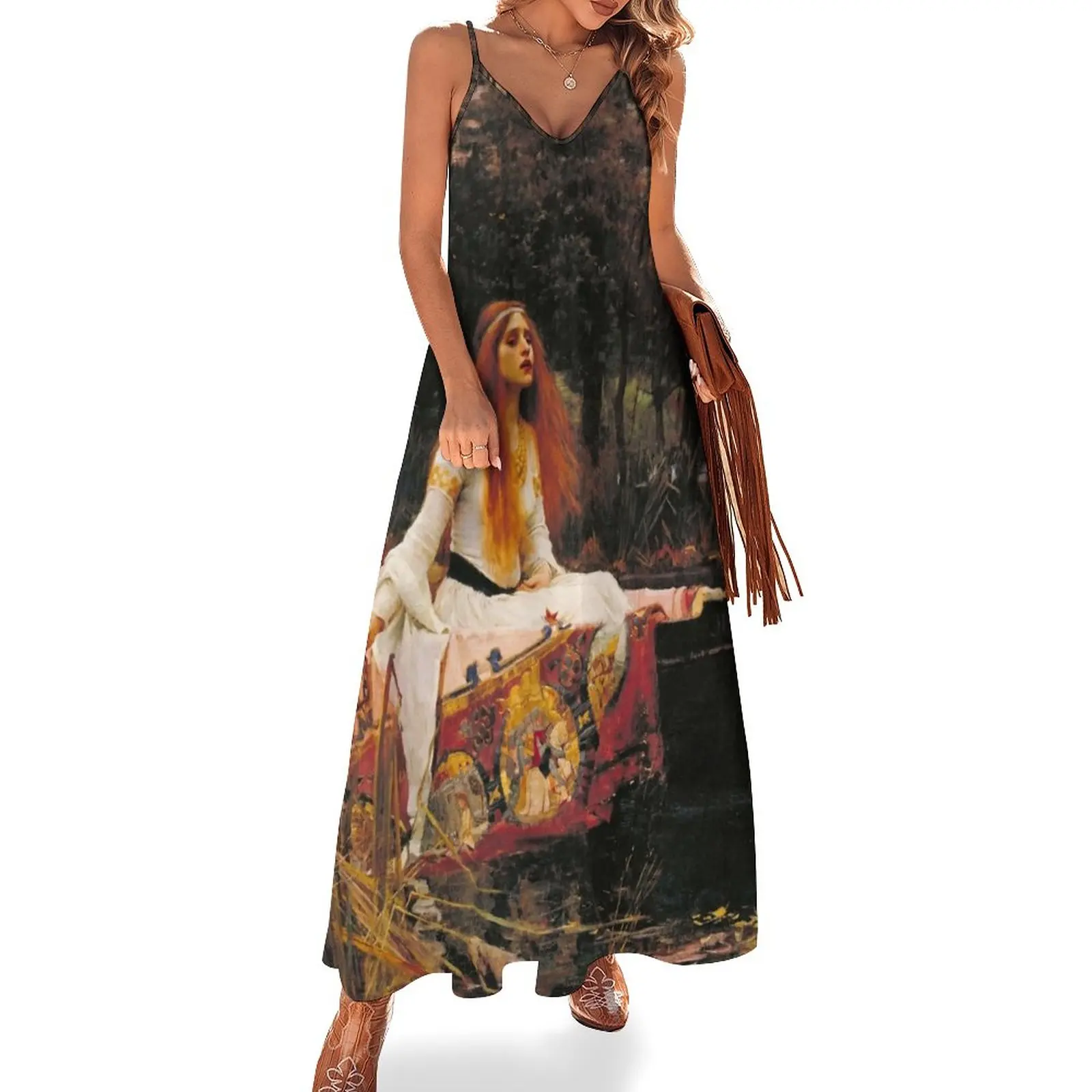 

The Lady of Shalott by John William Waterhouse (1888) Sleeveless Dress women's clothing korea stylish