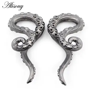 Alisouy 2 Adet Bakır Ahtapot Kulak Ağırlığı, Spiral Konik Kıkırdak Küpe, Genişletici, Germe Aleti, Piercing Takısı 10 best sales Ahtapot piercingi - №6
