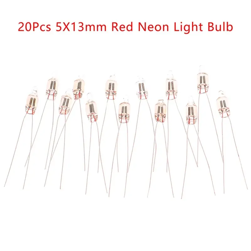 

20Pcs Neon Indicator Light Red Signs 5mm Lamp Glow 5X13mm 220v Bulbs Switch Button