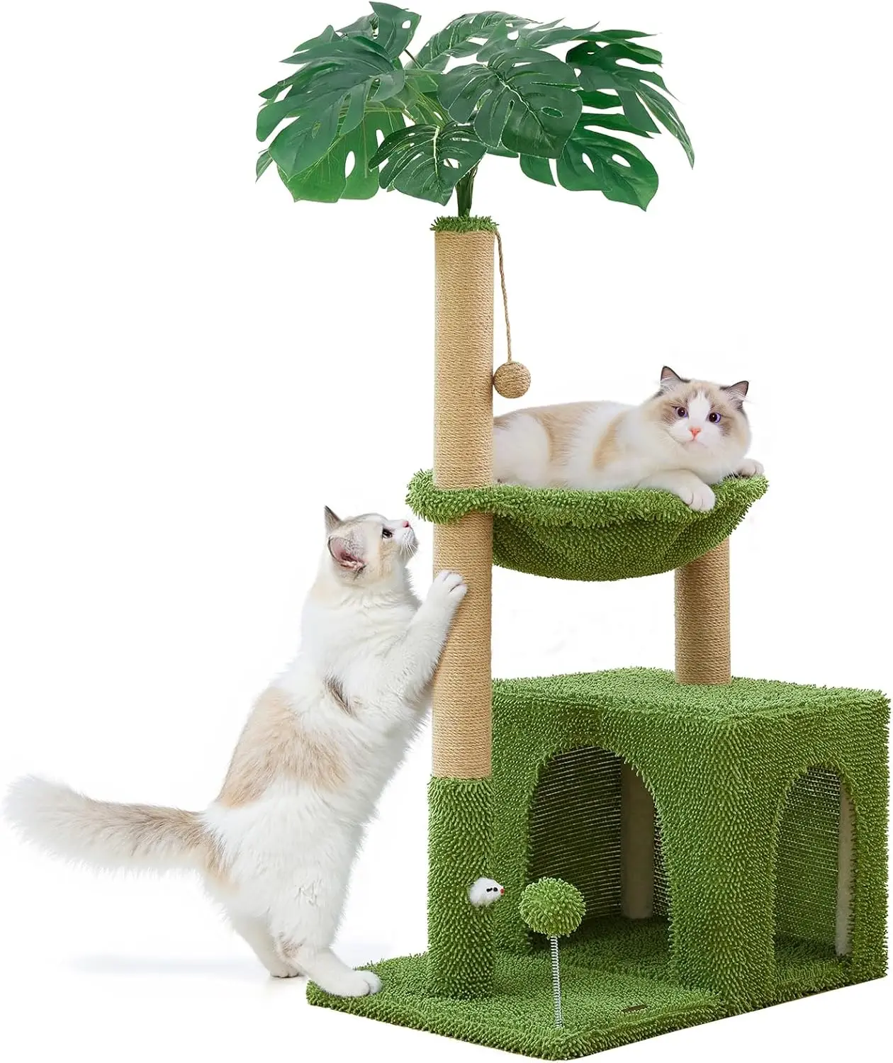 

48-Inch Tall Cat Tree with Scratching Post, Cozy Hammock, and Play Toys for Indoor Cats - Multi-Functional Pet Furniture