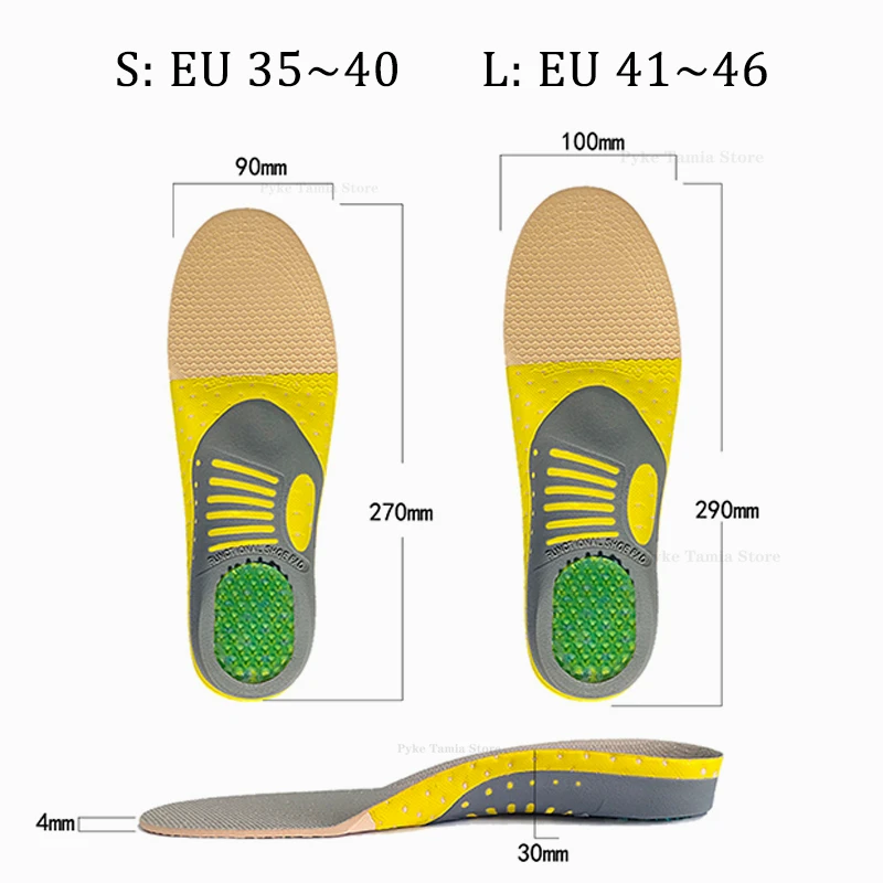 Sol Sepatu Ortopedi Gel Bantalan Kaki Rata Penyangga Lengkung Penyerap Guncangan Pereda Nyeri Plantar Fasciitis Perawatan Kaki