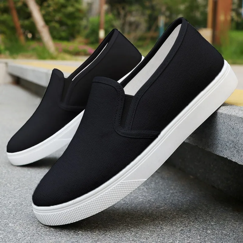 White Slip On Canvas Shoes Non Slip Flat Work Nurse Casual Sneakers Unisex view 5