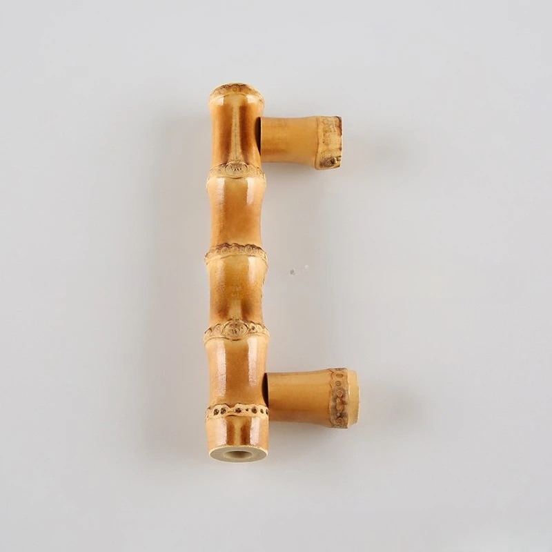 Wood Furniture Kitchen Cabinet Dresser Wardrobe Closet Handmade Thick Strong Unique Natural  Bamboo Root Door Handle Drawer Pull