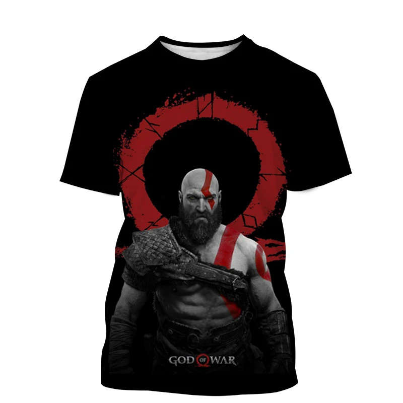 T-shirt manches courtes pour homme et femme, estival et à la mode, avec impression 3D du jeu God of War, Harajuku, Y2k