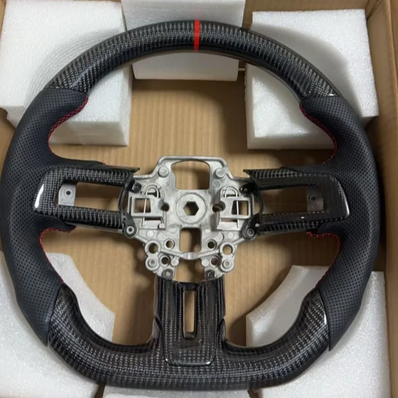 Customized Carbon Fiber Steering Wheel for Ford Mustang GT 2015 2016 2017 2018 2019 2020 2021 2022 2023 Modification