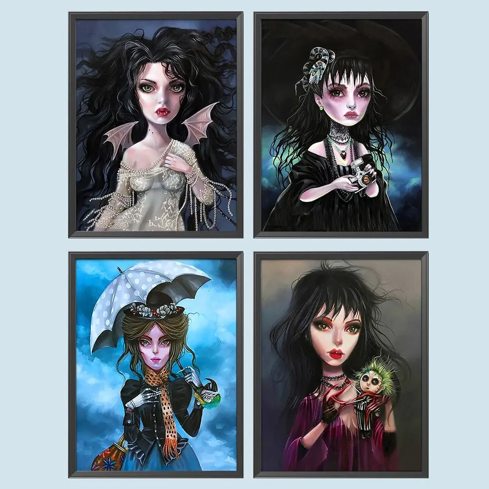 vampire dark girl DIY Diamond Painting Beautiful Mythical Girl New 2024 Cross Stitch Mosaic Diamond Embroidery For Home Decor