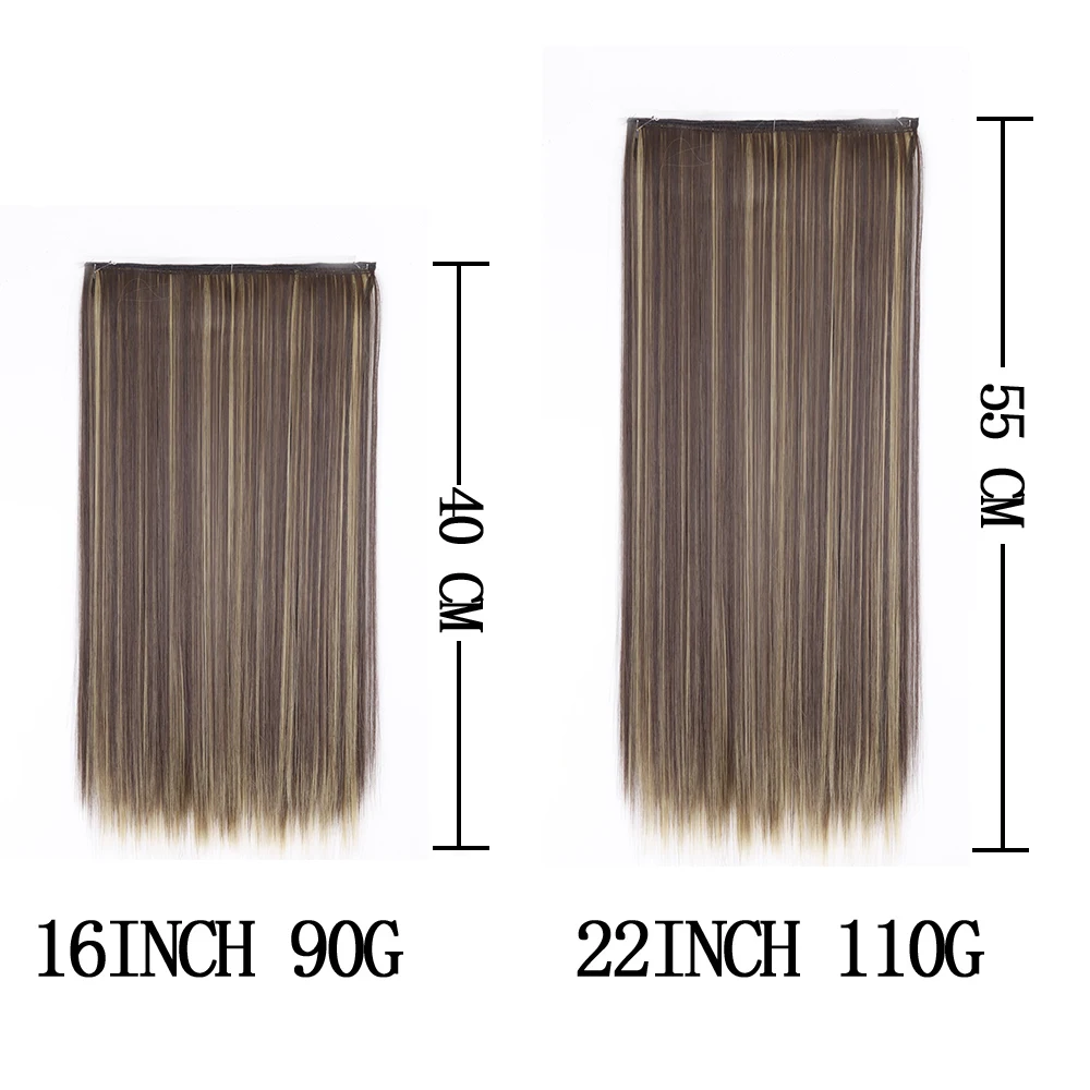 LISI GIRL Synthetic 22 Inch 16 Inch Hair Extensions Straight Heat Resistant No Clip in Hidden Secret False Hair Piece