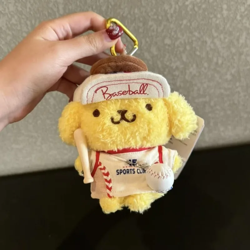 Kawaii PomPomPurin Sanrio Student Niedliche Cartoon-Plüschpuppe Schlüsselanhänger Kinder Taschenanhänger Dekoration Weihnachtsgeschenke für Kinder