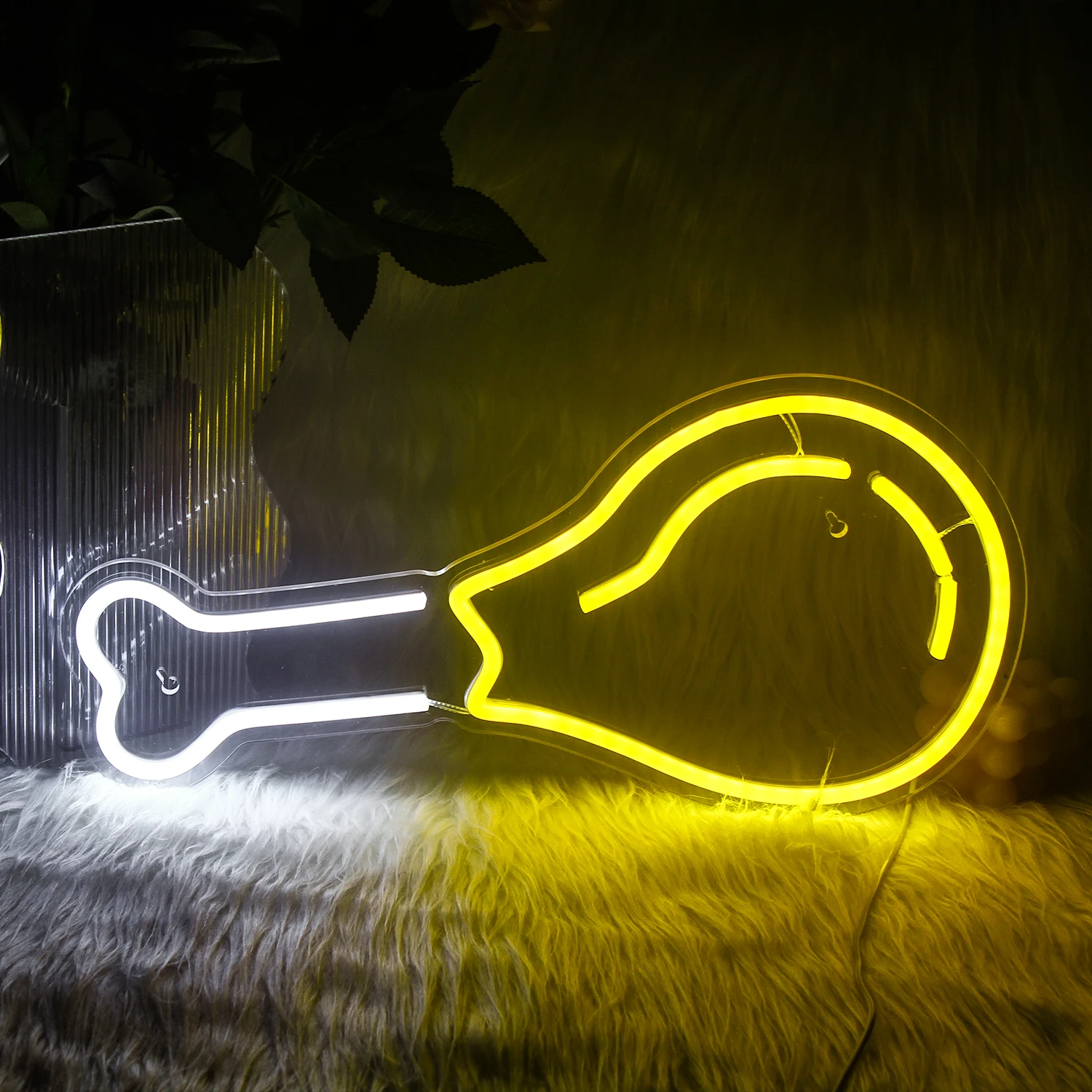 

Neon Sign Light Drumstick Cartoon Sign Light Bar Hamburger Snack Shop Restaurant Wall Decor Neon Light USB Powered Colour Lamp