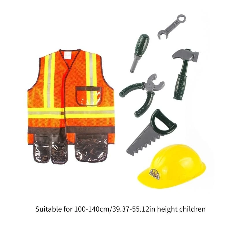 R1WE bouwvakker kostuum alsof rollenspel aankleden speelgoedbouwer carrière outfit