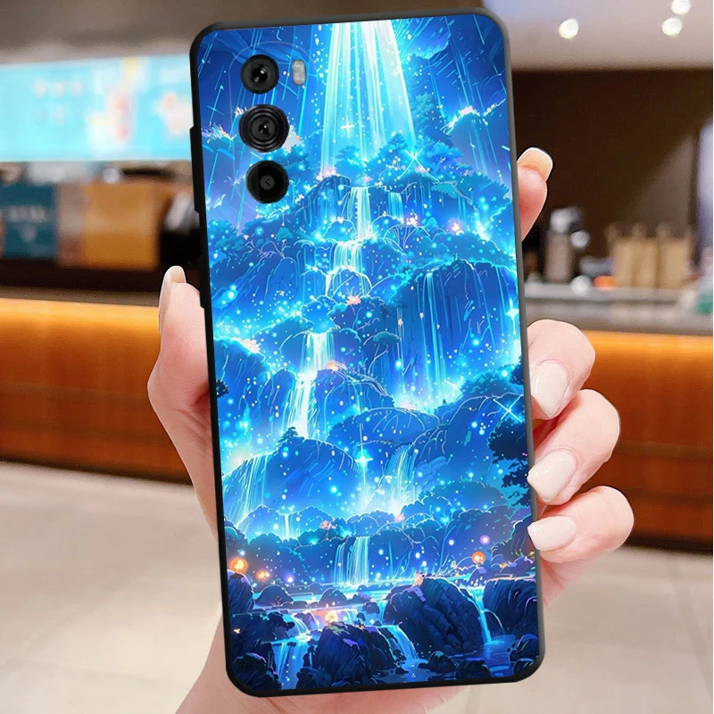 حافظة هاتف لهاتف موتورولا إيدج 50 40 برو 60 50 40 30 Ultra Neo Fusion Moto G Play G Stylus G Power G Moonlight Beach Scenery