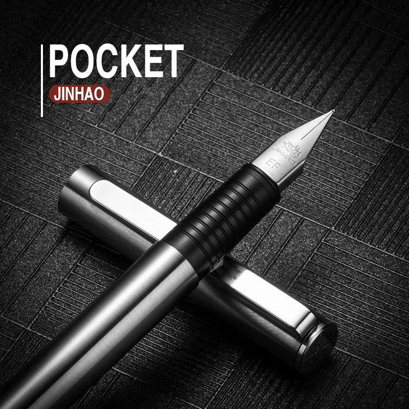 Jinhao 65 Loạt Bút Máy Mờ Đen Tất Cả Thép Không Gỉ Thùng Thêm Mỹ Ngòi Hàng Ngày Viết Văn Phòng Học F7108