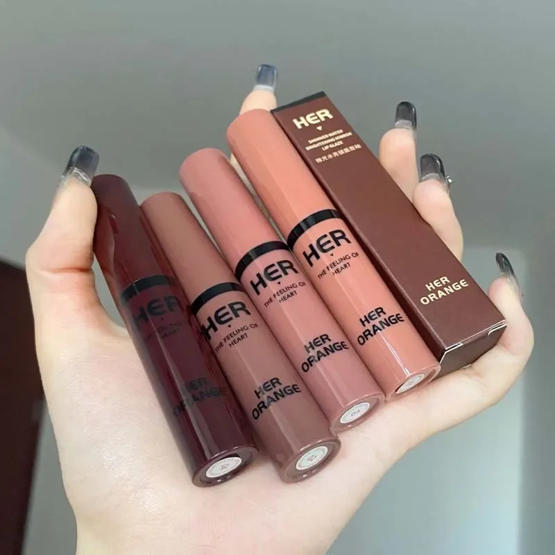 6 Colors Red Tea Mirror Dyeing Lip Gloss Moisturizer Liquid Lipstick Waterproof Lasting Pink Lip Tint Korean Makeup Cosmetics