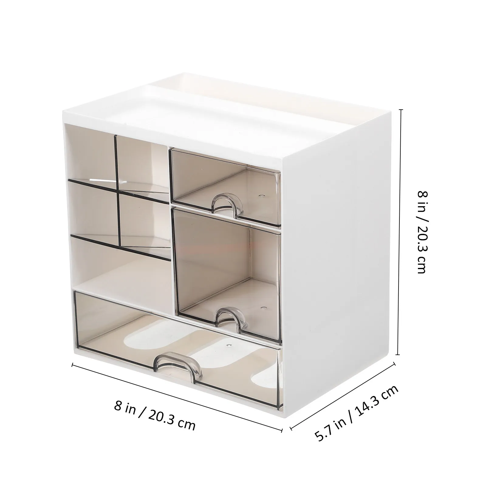 Clear Ps Desktop Storage Drawer Organizer for Office Desk Dorm Makeup Jewelry Stationery Space Saving Slanted Design Countertop