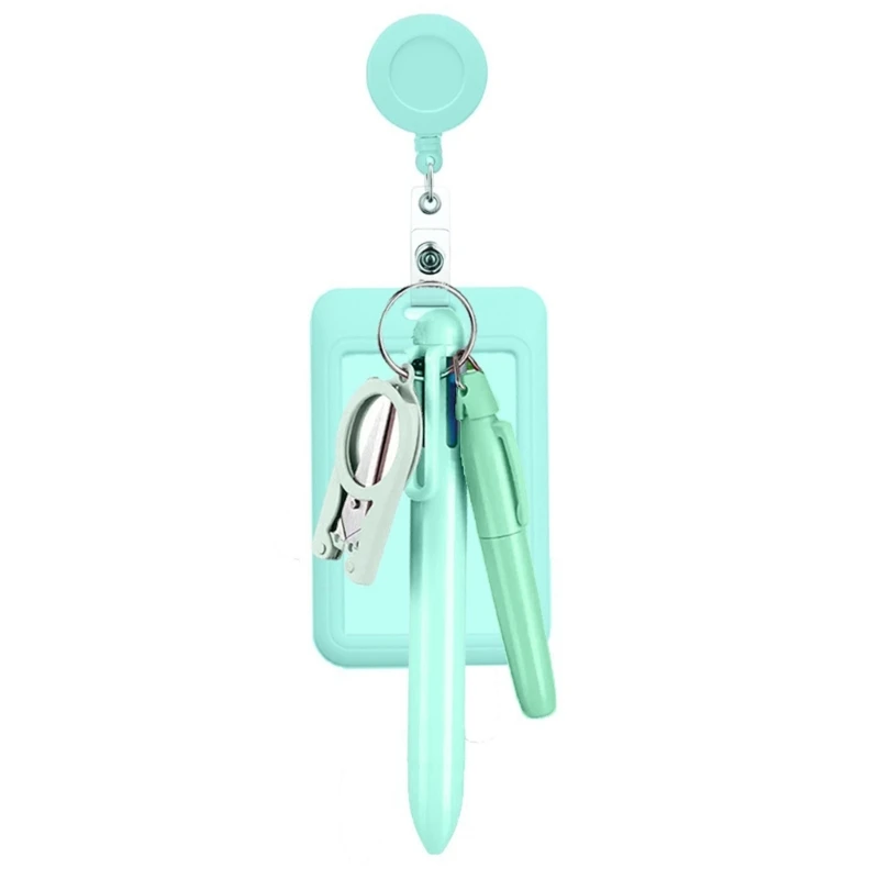  Nurse Pen And Retractable Badge Holder Set Include Multicolor Pen Highlighter Folding Scissors for Nurses Note Taking