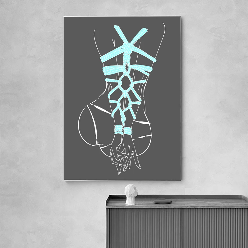 Erotica Fetish Shibari Bondage Pop Art  Posters and Prints Modern Art Canvas Painting Wall Art Pictures Home Bar Room Decoration