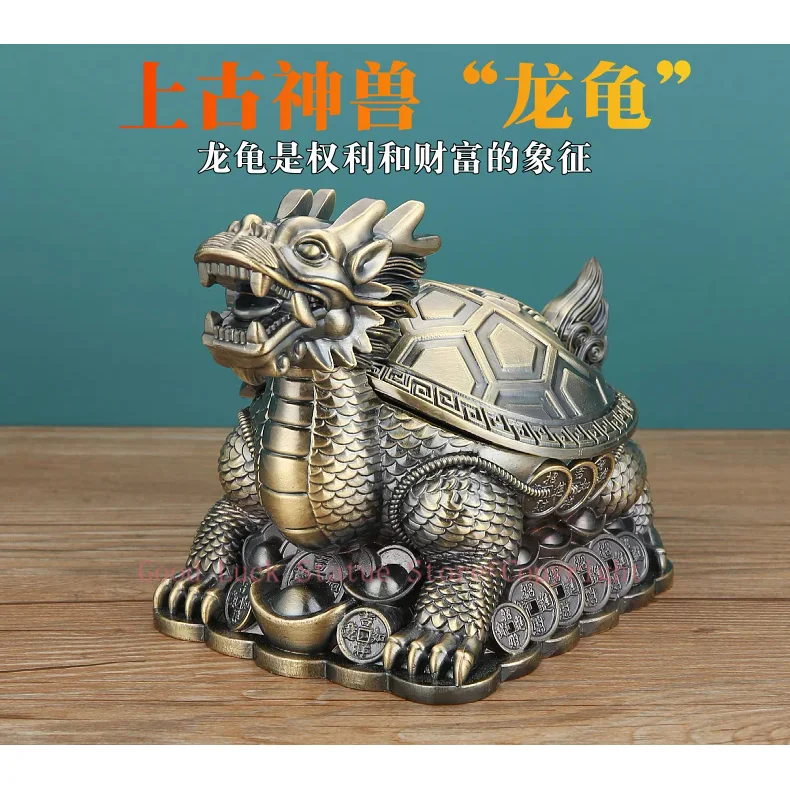 GOOD gift Southeast Asia Good luck Dragon turtle ashtray statue mascot HOME office shop BAR CLUB Decoration bring wealth fortune