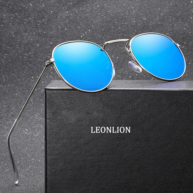 LeonLion 2023 Fashion Retro Sunglasses Men Round Vintage Glasses for Men/Women Luxury Sunglasses Men Small Lunette Soleil Homme