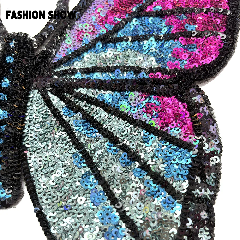 رقع تطريز على شكل فراشة عصرية للبلوزات والجينز وإكسسوارات ديكور ذاتية الصنع، والسترات، والأزرار، وشارات شخصية، ورقع حديدية عصرية متعددة الاستخدامات #5