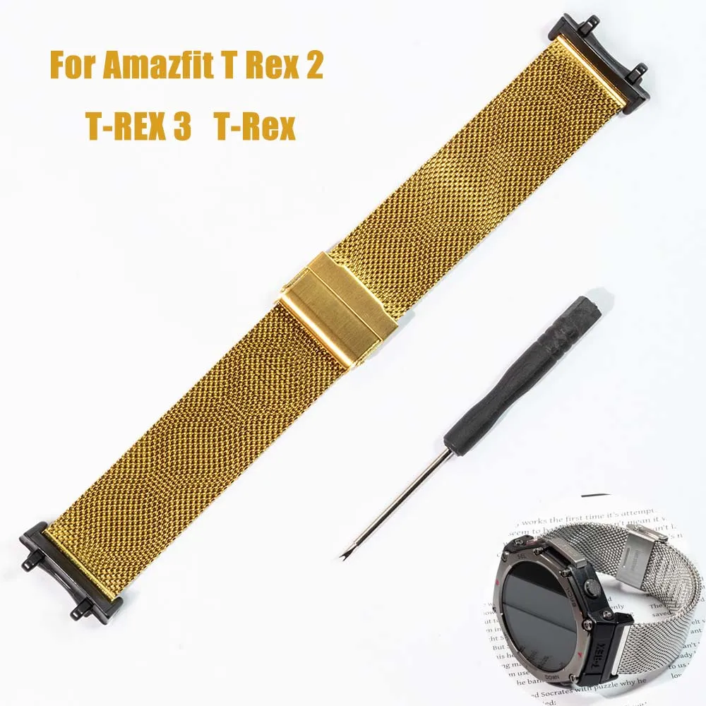 

Металлический браслет для AMAZFT T-REX 3/2, ремешок для часов Amazfit 2Ultra, ремешок для часов из нержавеющей стали для amazfit t rex, браслет Correa
