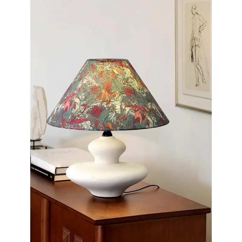 

Французская средневековая керамическая настольная лампа для спальни, прикроватная лампа, Дзен, чайная комната, китайская декоративная лампа в стиле ваби-саби в стиле ретро