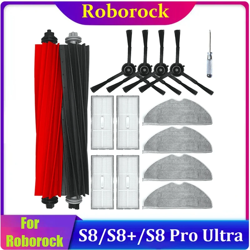 

Main Side Brush Hepa Filter Mop Cloth Dust Bag For Roborock S8/S8 Plus/S8 Pro Ultra Robot Plastic Sweeping Robot Accessories